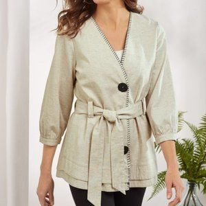 Soft Surroundings Maxime Jacket Natural LARGE 2273
